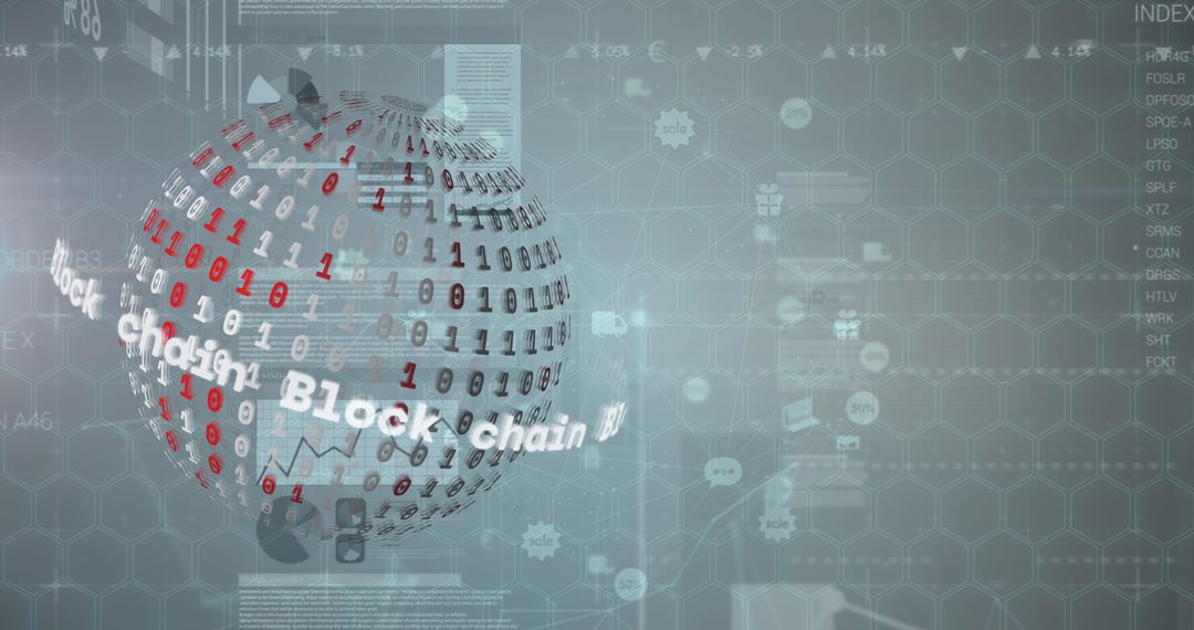 Digital blockchain data processing over globe grid interface