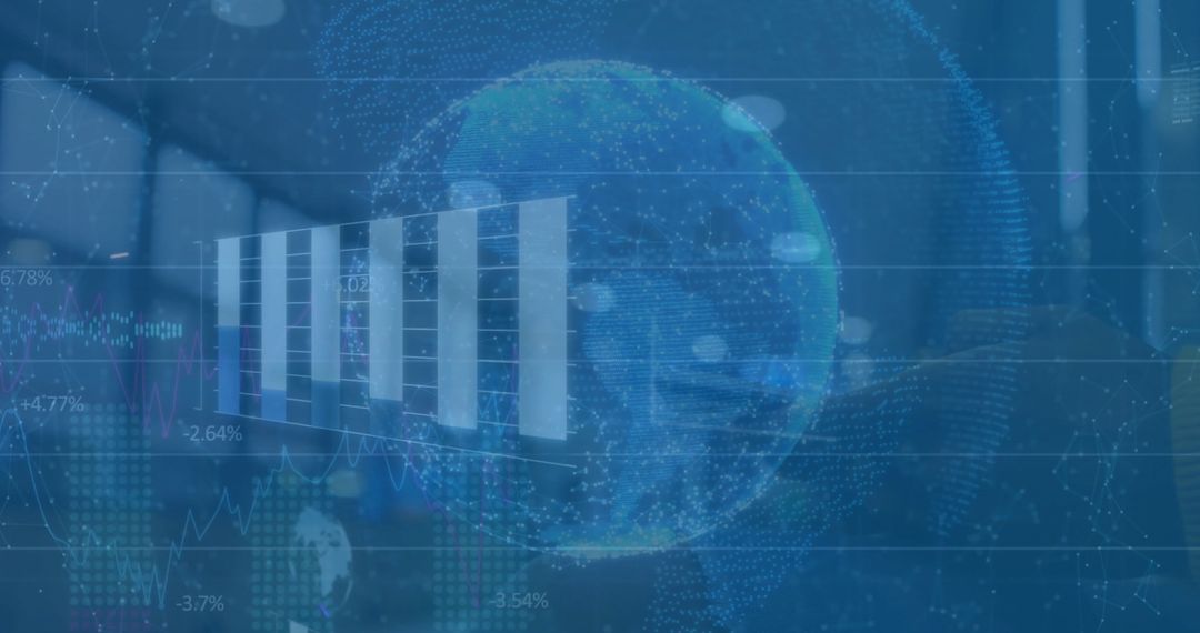 Digital Globe Overlaying Data Charts in Office