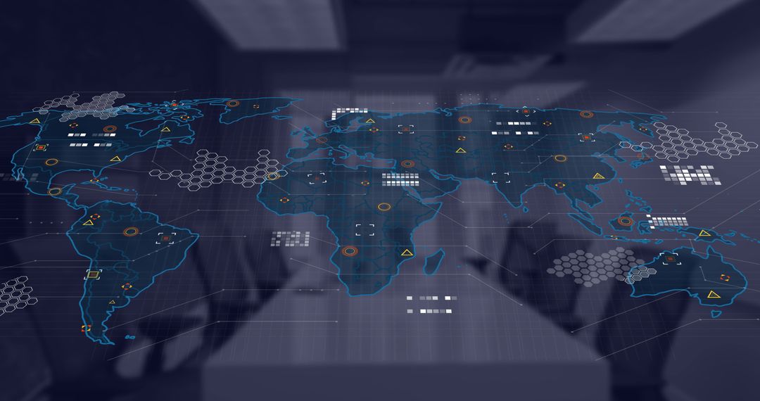 Global Financial Data Representation Over Office Desk
