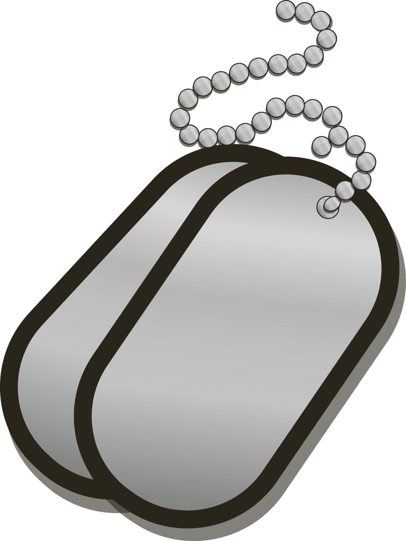 Metallic Dog Tags Floating Over Transparent Background