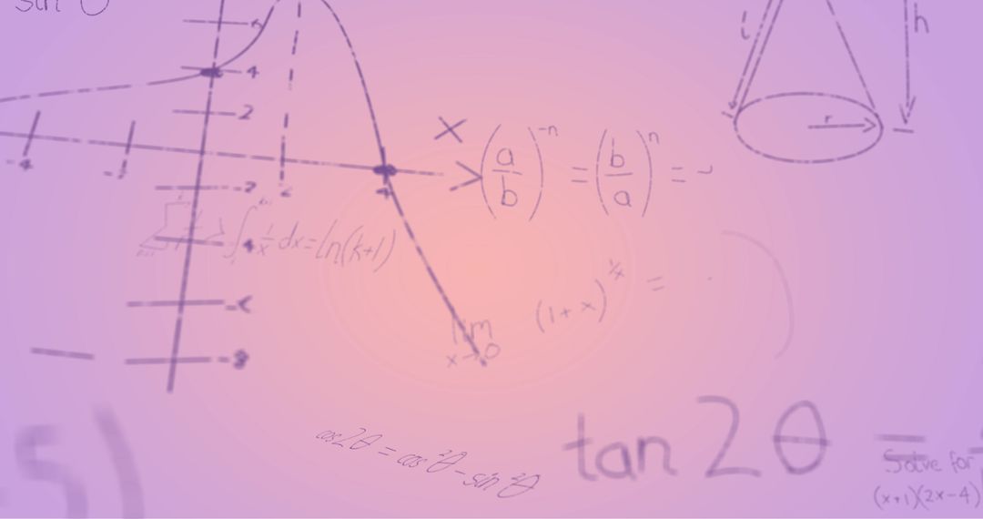 Overlay of Mathematical Formulae on Purple Background