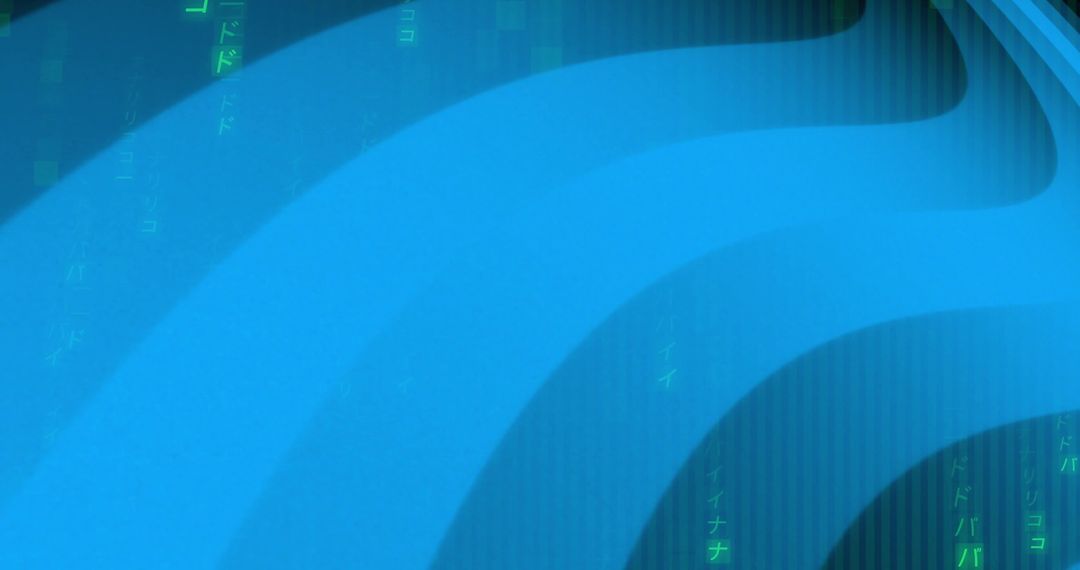 Digital Wave Patterns with Green Abstract Code