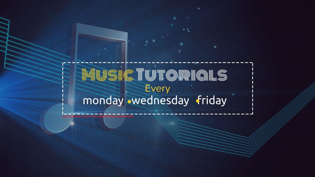 Vibrant music tutorials promo template with dynamic digital design