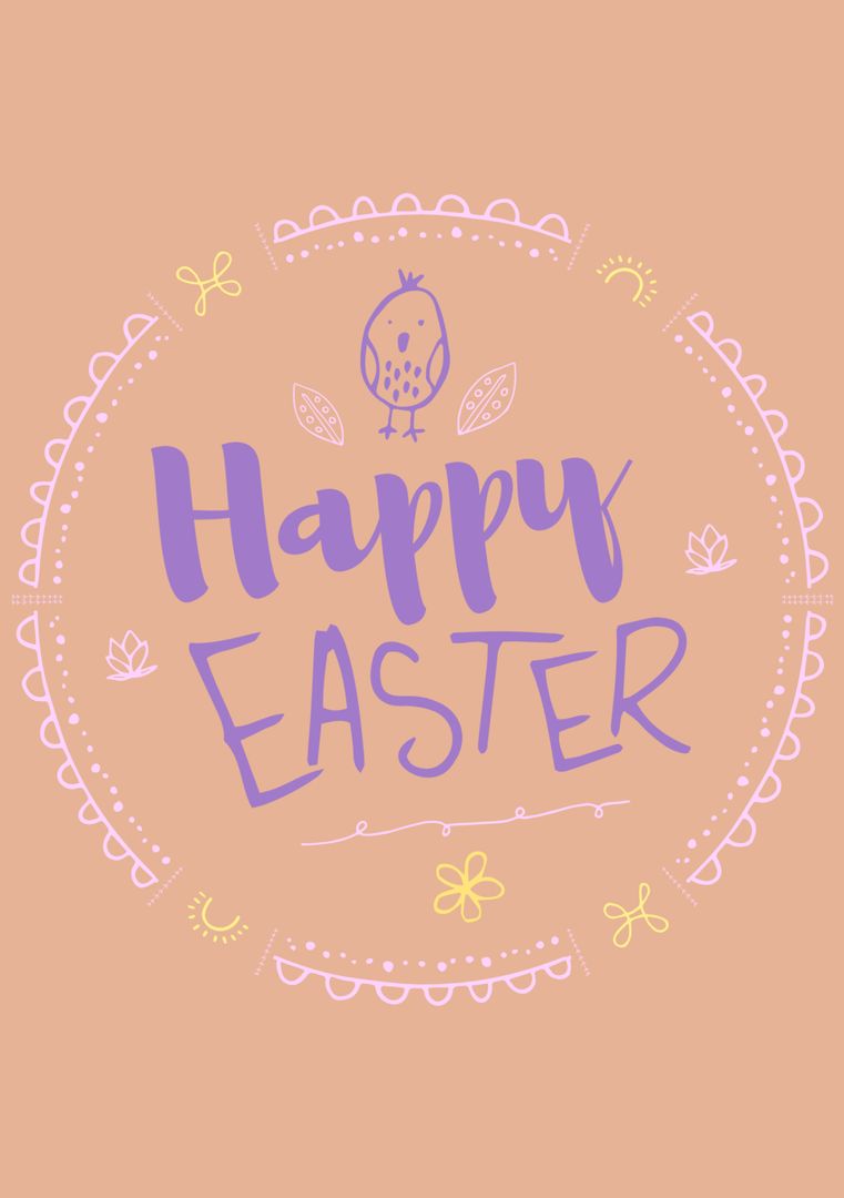 Playful Easter Greeting Card Design with Doodles