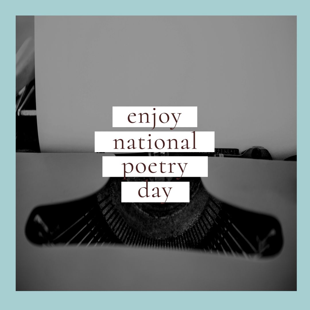 Enjoy National Poetry Day with Typewriter and Text Composition - Download Free Stock Templates Pikwizard.com