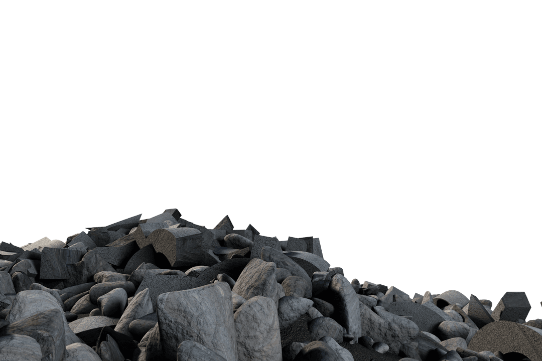 Broken Rocks Heap Transparent Background Isolated Image