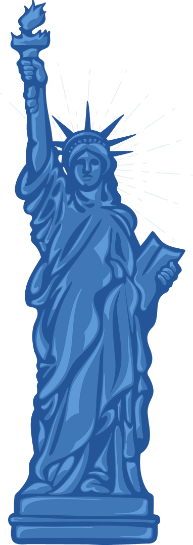 Flat Design Lady Liberty on Transparent Background Symbolizing Freedom