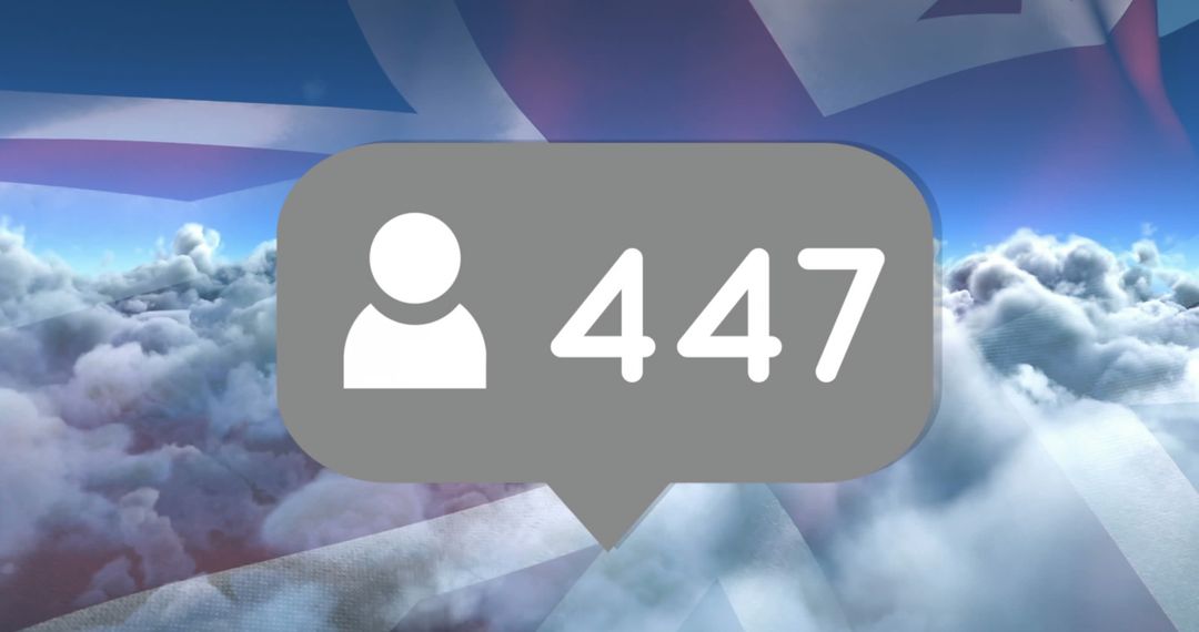 Digital Cloud Communication with United Kingdom Flag