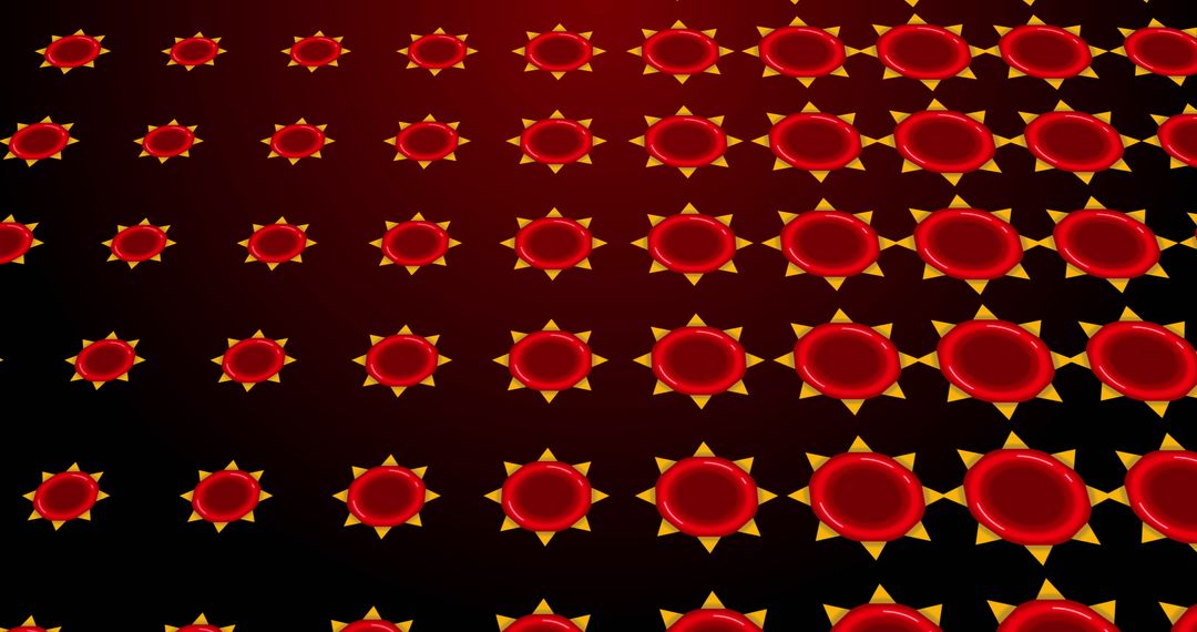 Abstract Red Floral Pattern on Dark Background