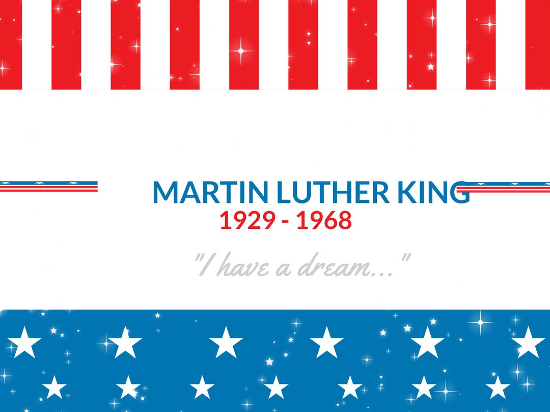 Martin Luther King Tribute with Patriotic Flag Elements