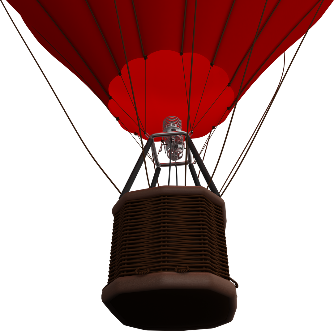 Low-Angle Transparent Hot Air Balloon Basket Against Blue Sky - Download Free Stock Images Pikwizard.com