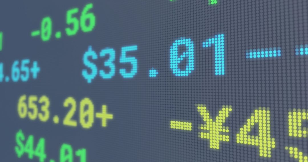 Digital Display of Financial Data and Currency Values