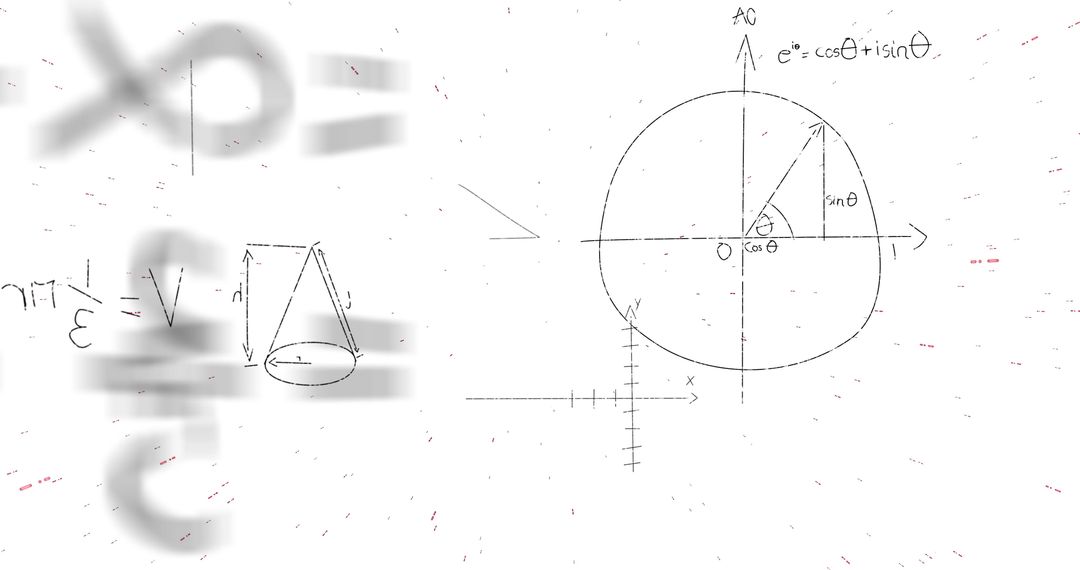 Abstract Mathematical Data Processing Concept Diagram