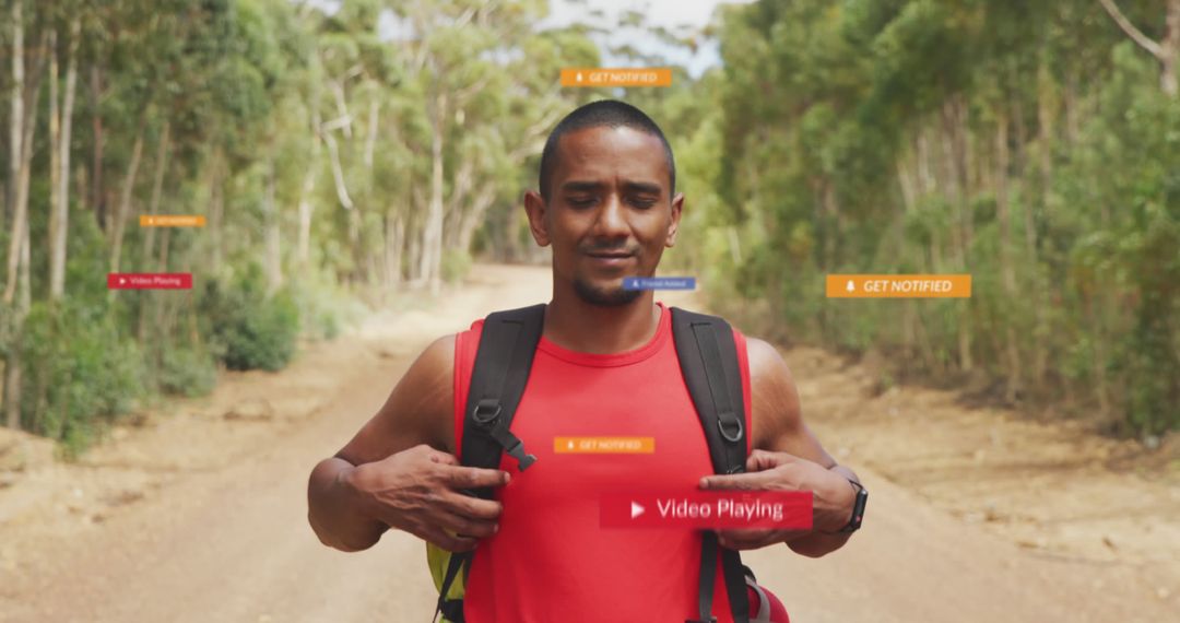 Male Hiker Using Smartglasses in Forest - Free Images, Stock Photos and Pictures on Pikwizard.com