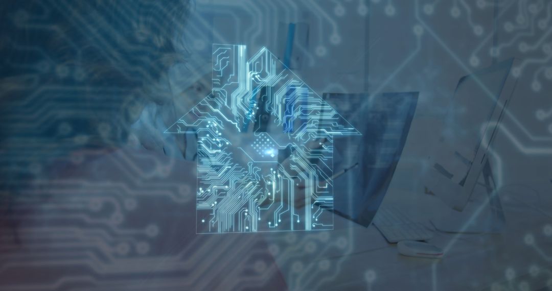 Tech-Inspired House Symbol Merging Healthcare and Innovation