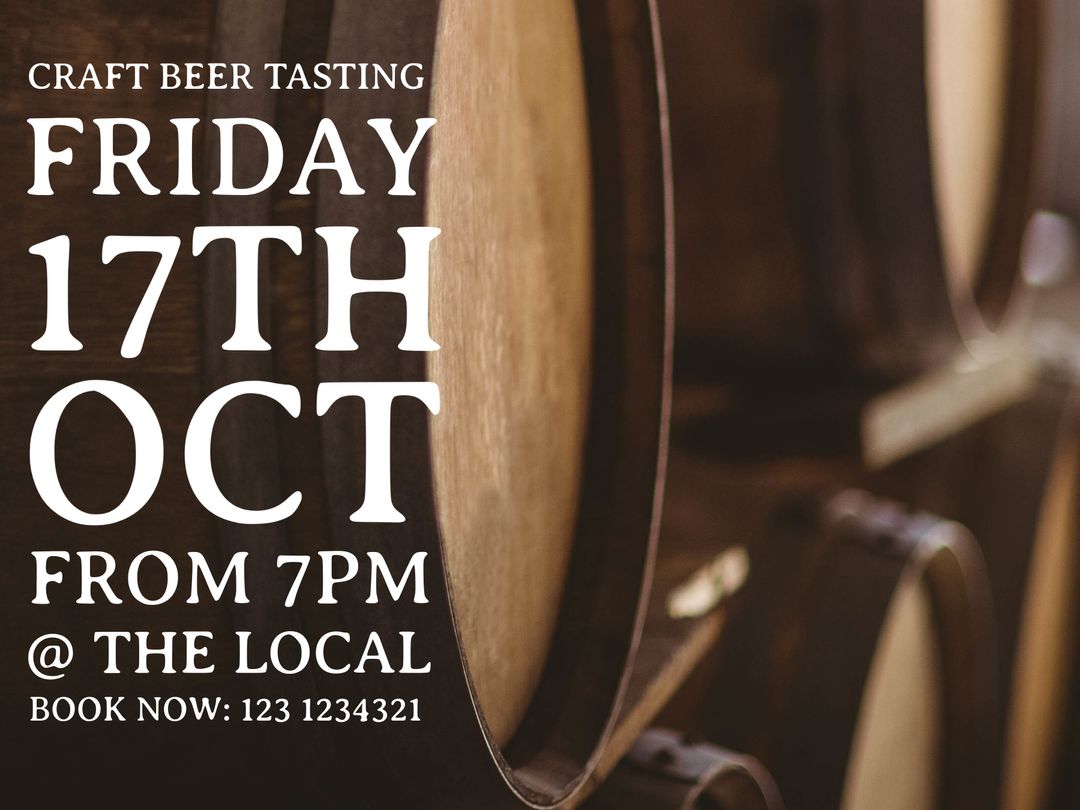 Craft Beer Tasting Event with Wooden Barrels