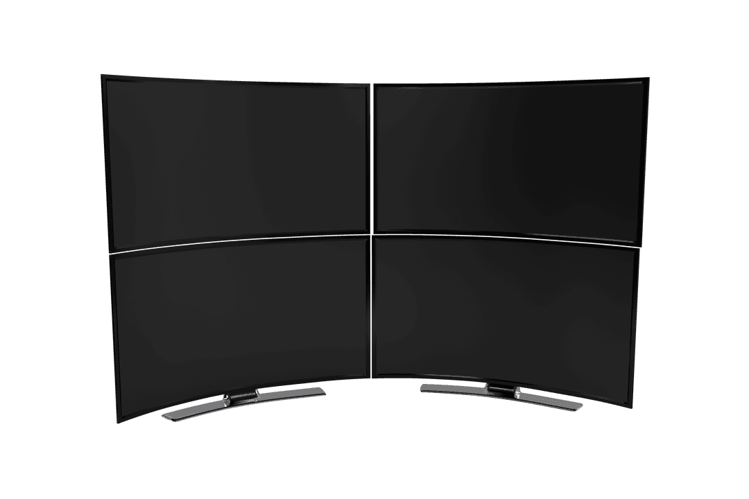 Transparent Quad Split Screen TV Set for Entertainment