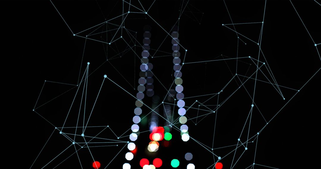 Abstract Connections with Bokeh Light Spots and Network Lines