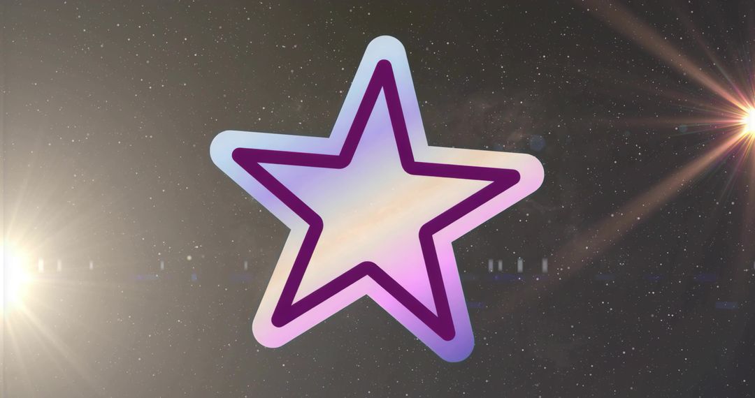 Glowing Five-Pointed Star in Cosmic Space Background