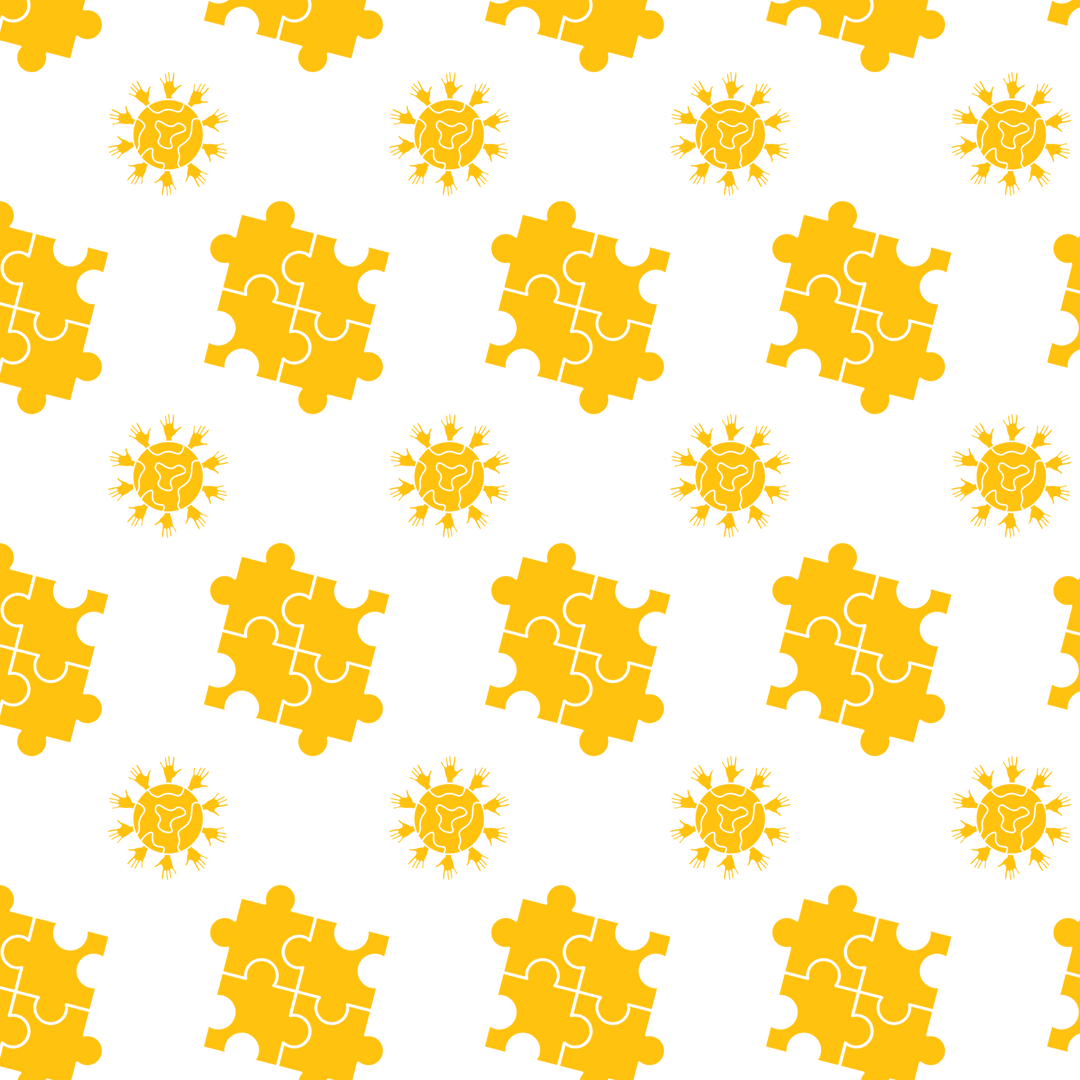 Yellow Puzzle Piece and Flower Pattern on Transparent Background PNG - Download Free Stock Images Pikwizard.com