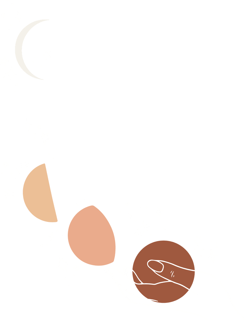 Abstract Hand and Celestial Orbs with Transparent Background