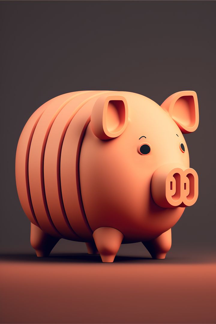Image of pink piggy bank on gray background, created using generative ai technology - Free Images, Stock Photos and Pictures on Pikwizard.com