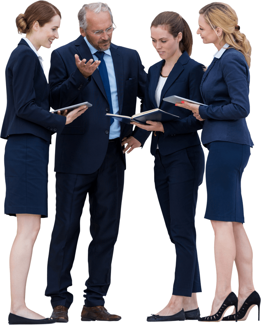 Transparent Business Team Collaborates in Discussion