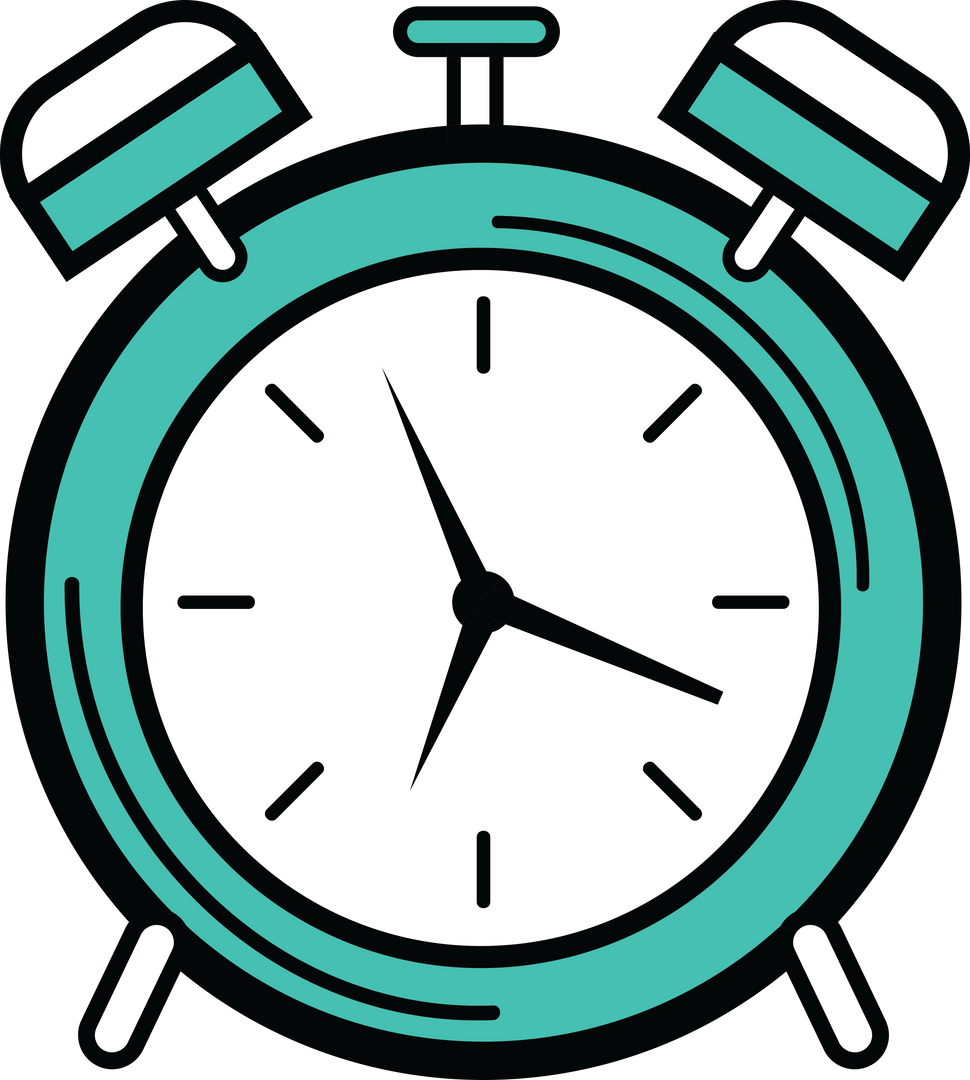 Aquamarine Alarm Clock on Transparent Background - Download Free Stock Images Pikwizard.com