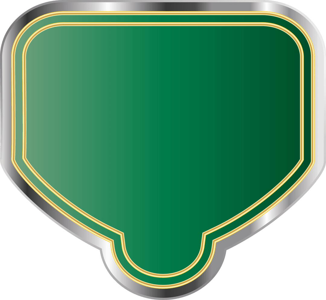 Transparent Green Emblem with Silver Frame for Mockup Design