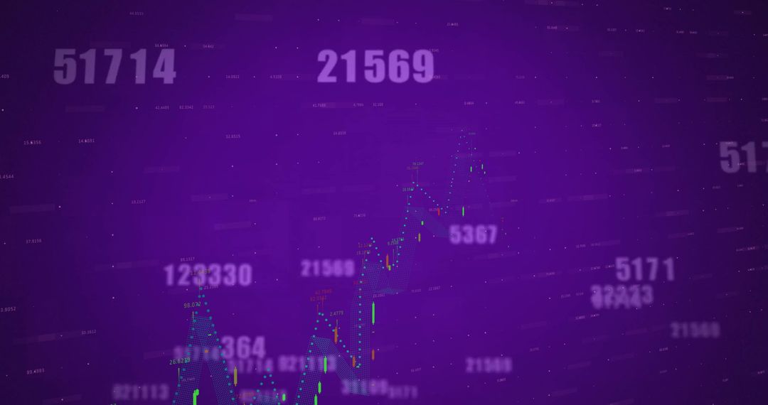 Digital Currency Values on Purple Background Concept