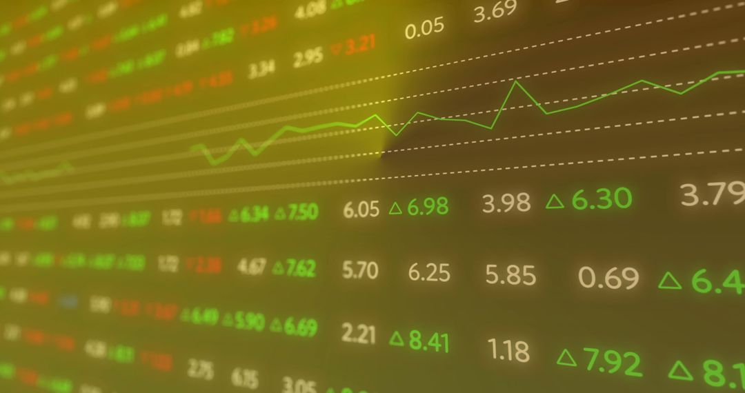 Financial Data Analysis Display with Bright Yellow Background
