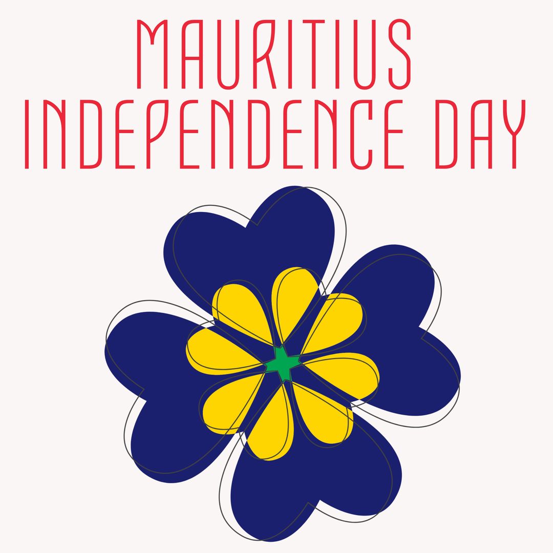 Mauritius Independence Day Celebration with Floral Motif