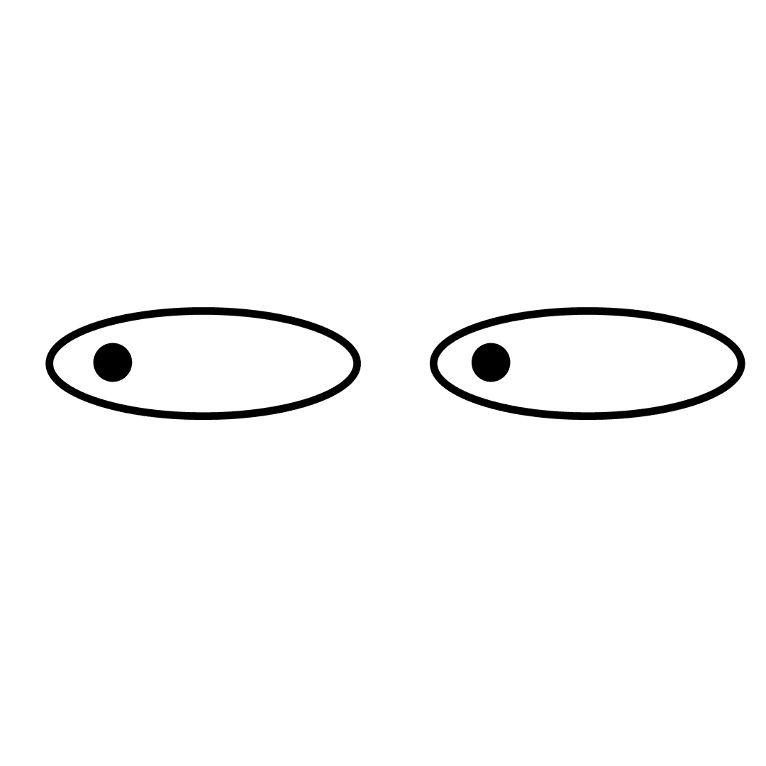 Floating Black Ellipses with Circles on Transparent Background