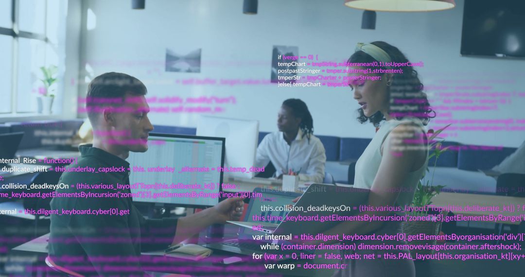 Multiracial Professionals Analyzing Data in Modern Office Setting