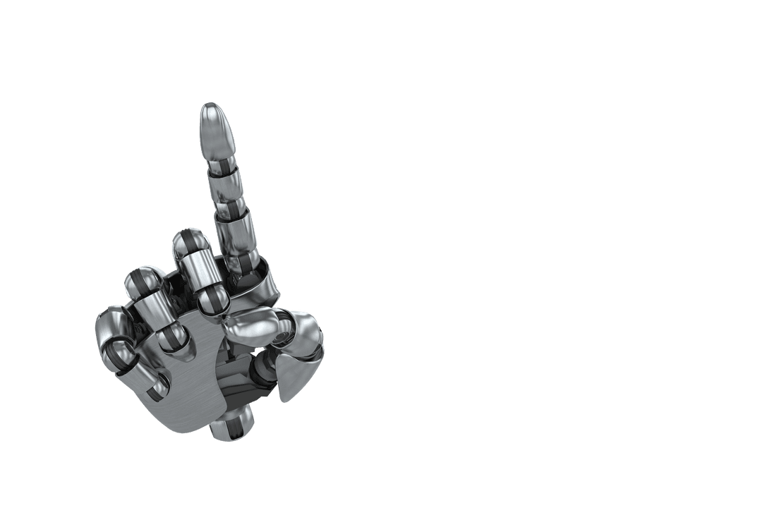 Transparent Robotic Hand Pointing Up for Innovation