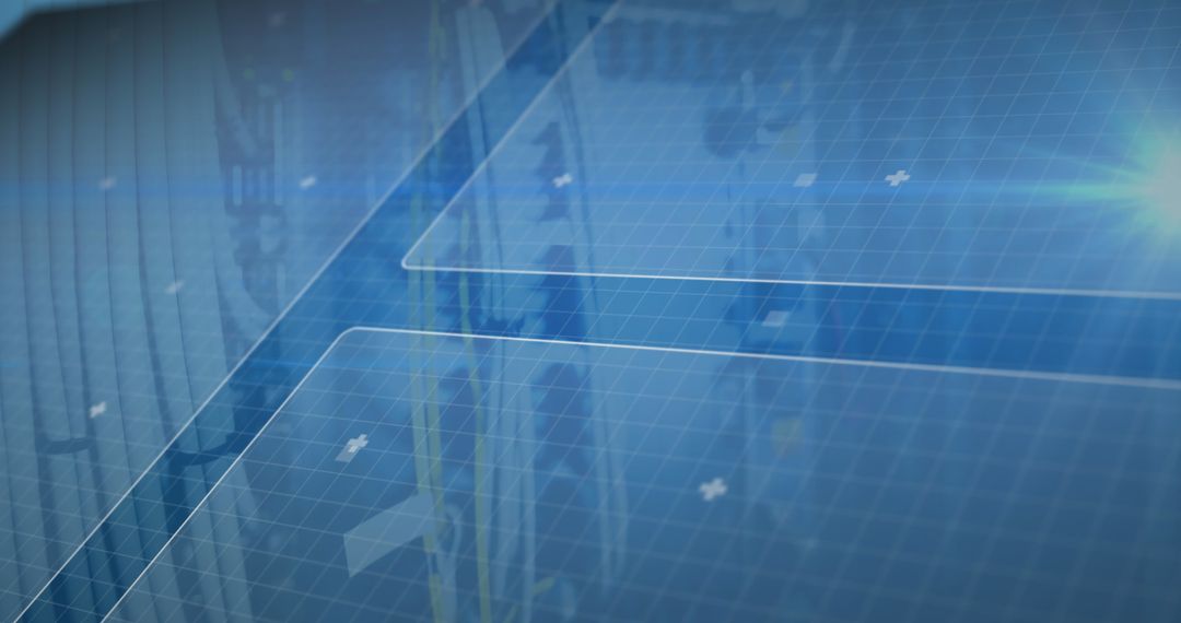 Abstract Digital Interface with Data Elements and Blue Background