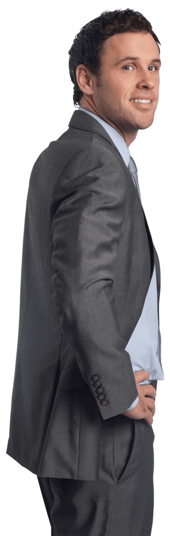 Confident Businessman Posing with Transparent Background