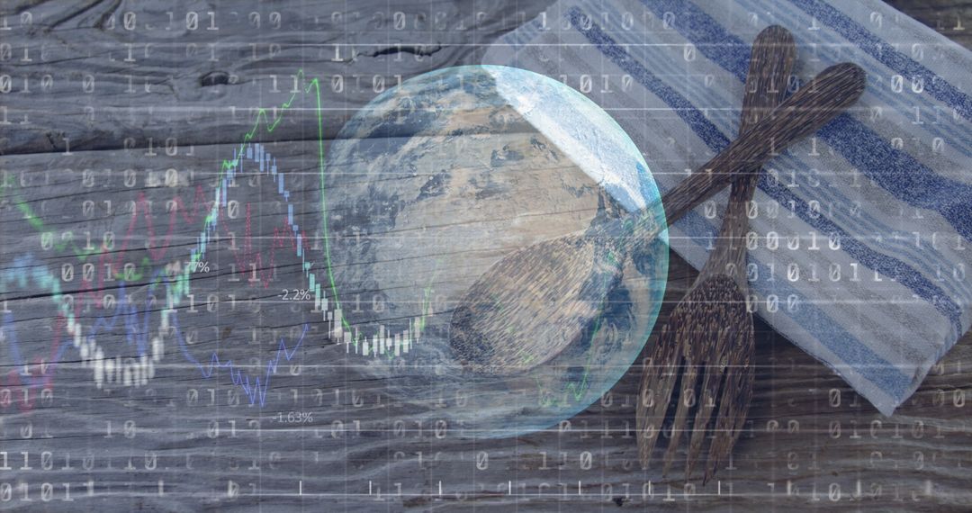 Global Financial Data with Earth and Digital Interface Overlay