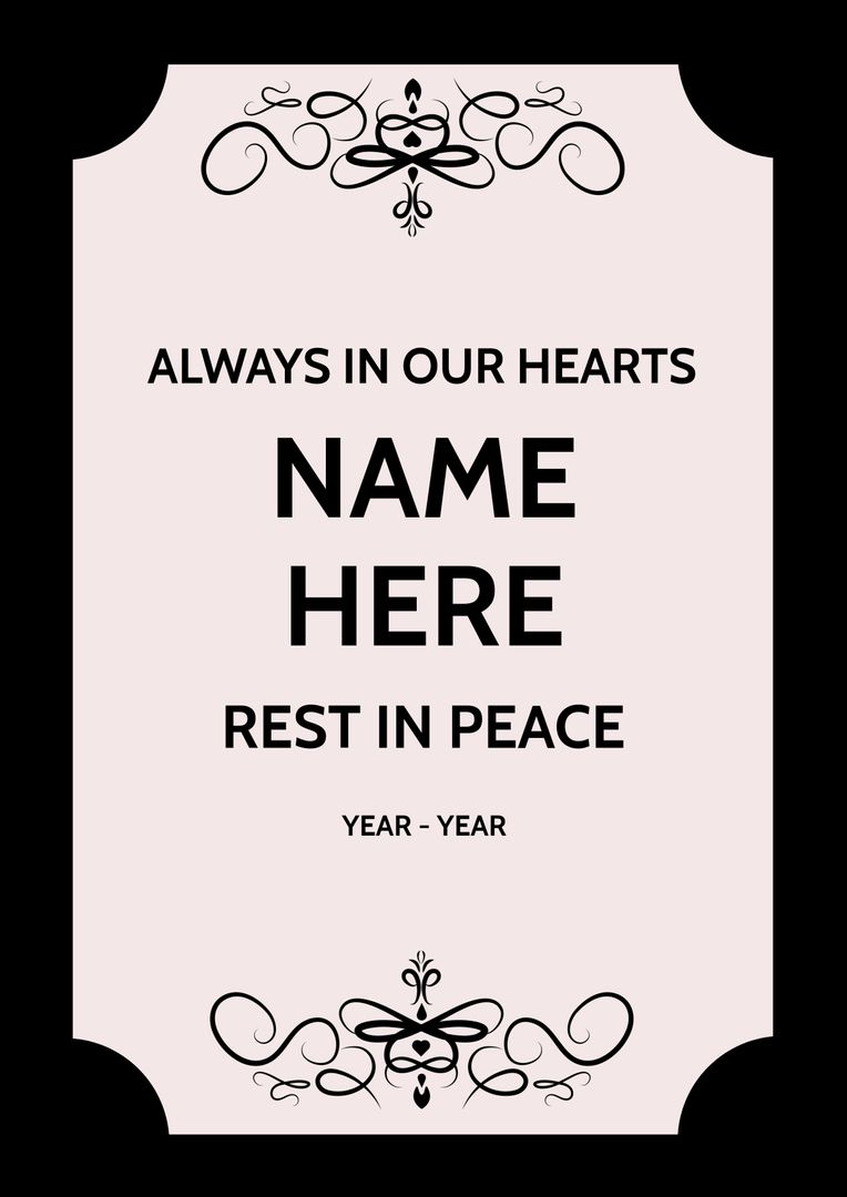 Elegant Memorial Tribute Invitation Template