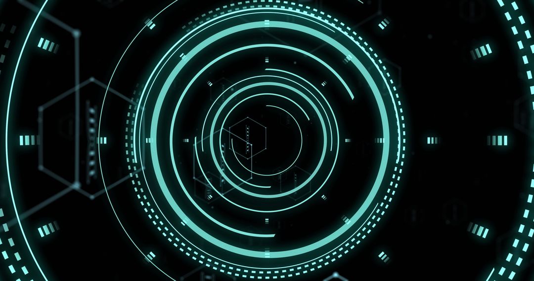 Futuristic DNA Strand Scan with Digital Circles