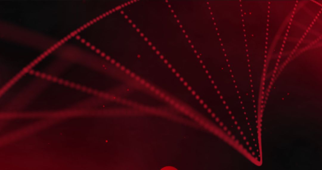 Abstract Red Helix with Dots on Black Background