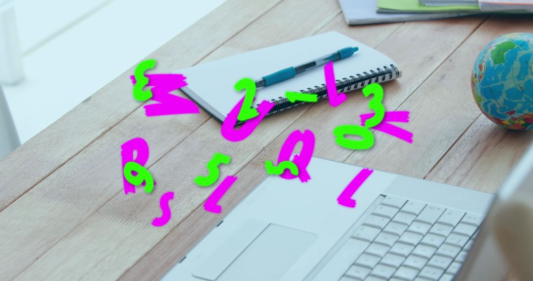 Digital Transformation Numbers and Letters on Desk