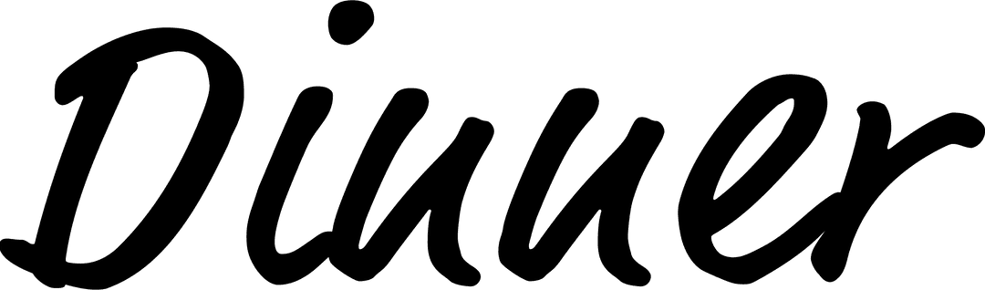 Elegant Dinner Text on Transparent Background