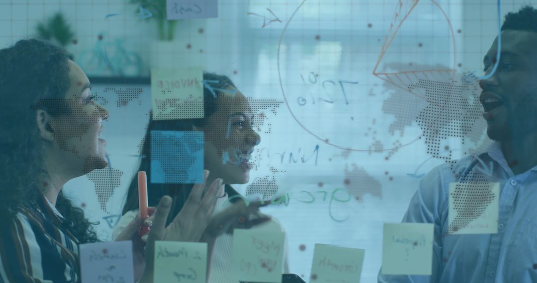 Diverse Business Team Collaborating with Digital Interface Concept