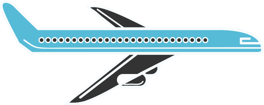 Blue Airplane Illustration on Transparent Background Isolated - Download Free Stock Images Pikwizard.com