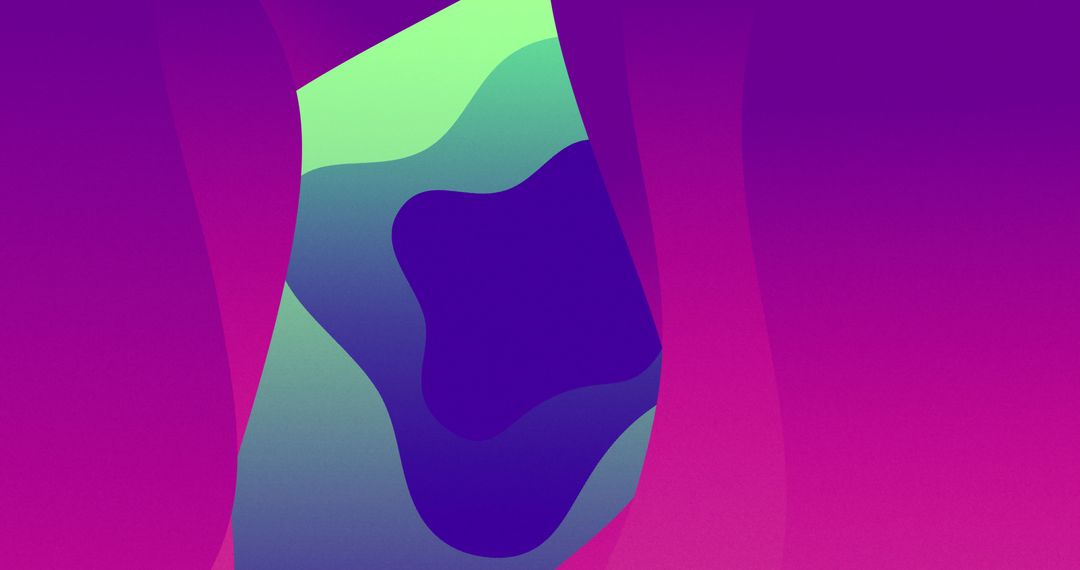 Abstract Organic Forms With Bold Pink and Green Colors