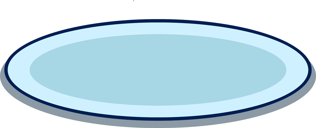 Transparent Oval Dish with Blue Rim on Clean Space