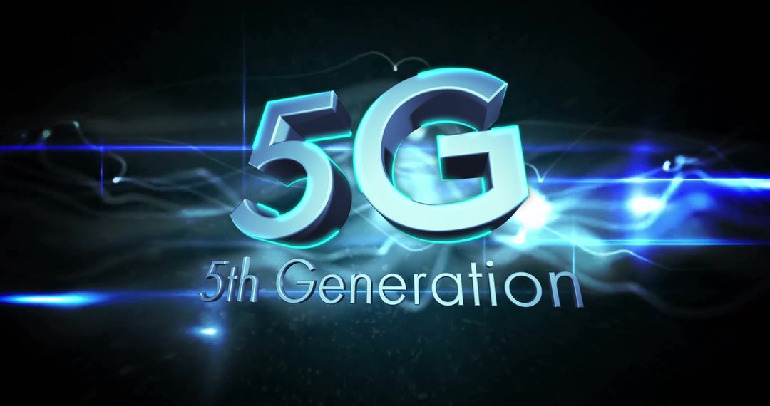 Neon 5G Network Concept with Digital Connections