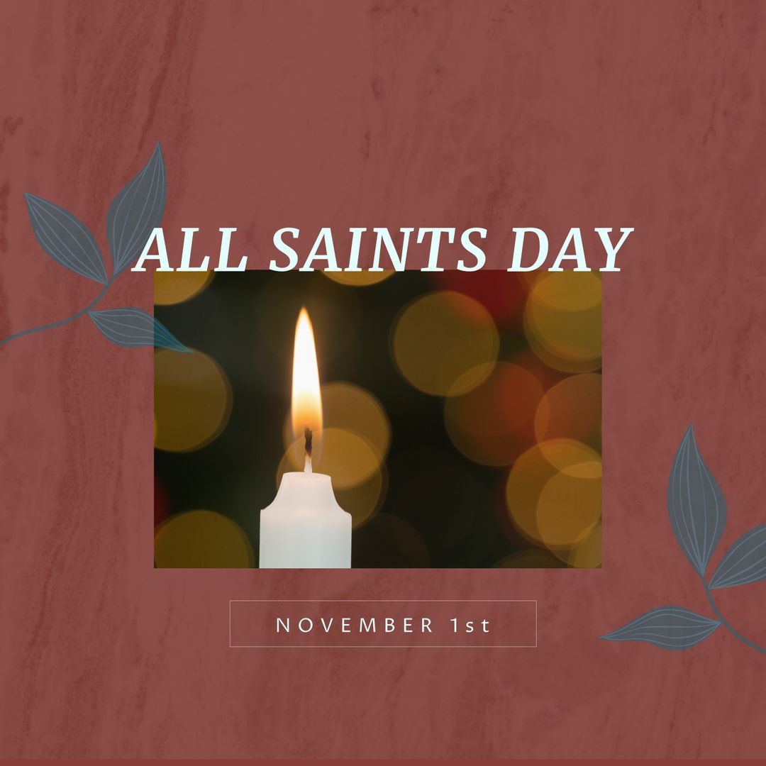 All Saints Day Candle with Illuminated Background