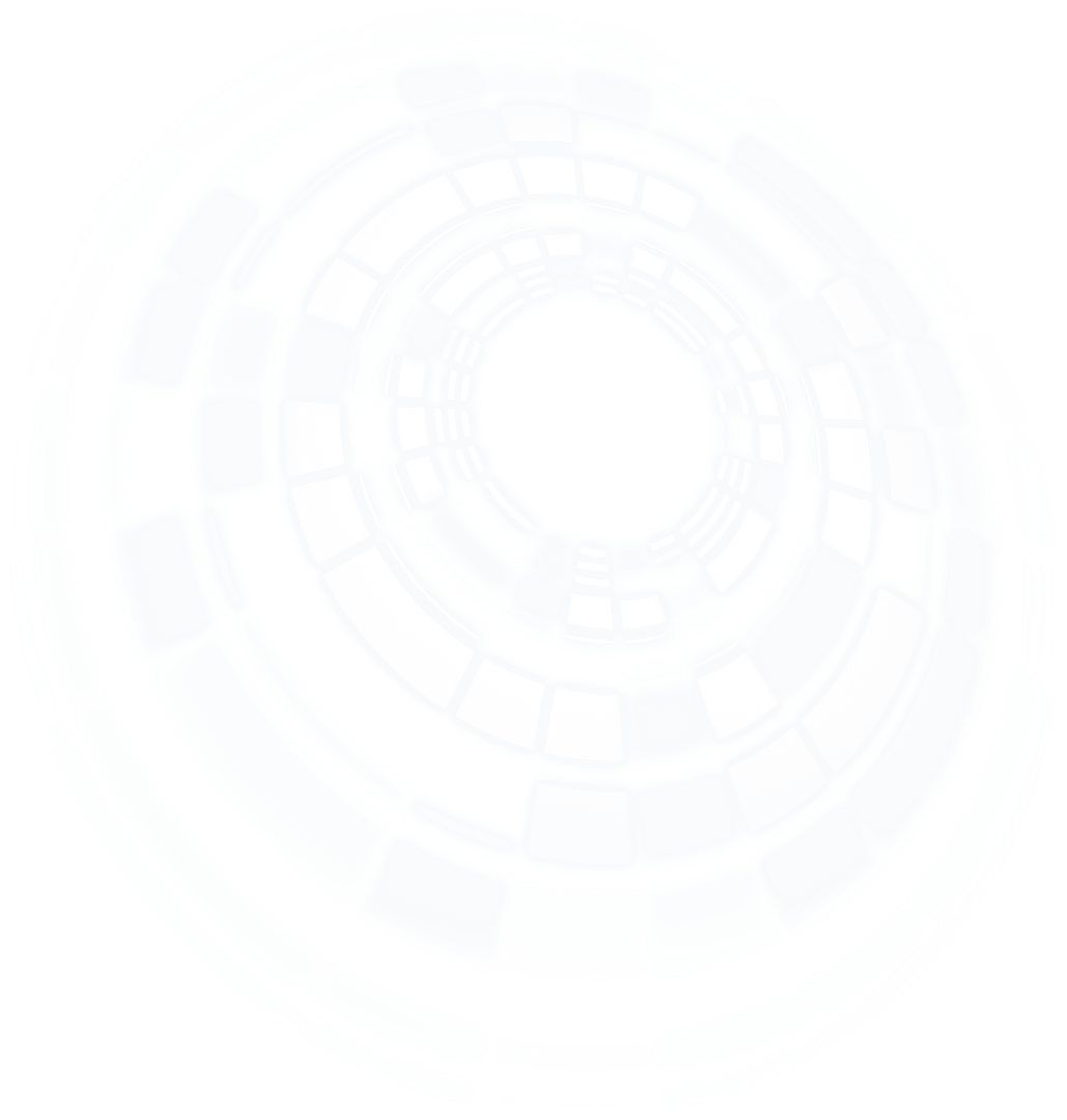 Abstract Digital White Circular Pattern on Transparent Background